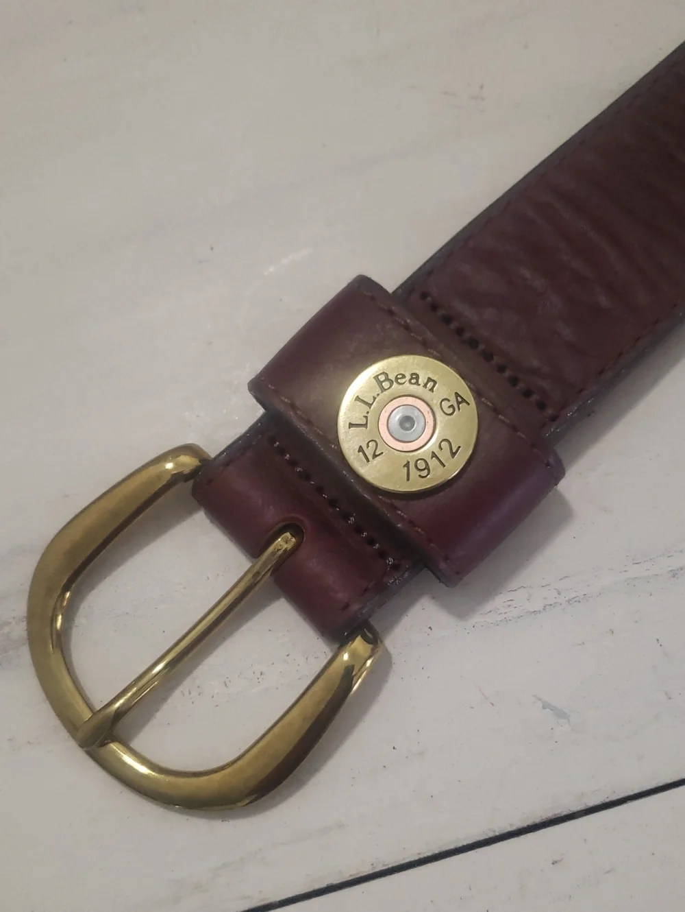 L.L. Bean Leather Belt Shotgun Accent